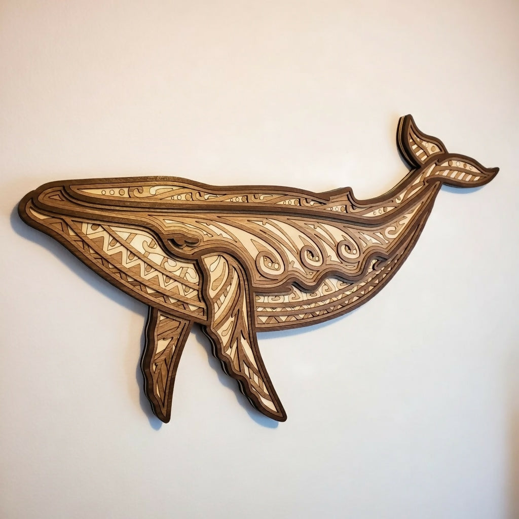 Whale - Layered Line Design - Digital File Digital My Custom Designs