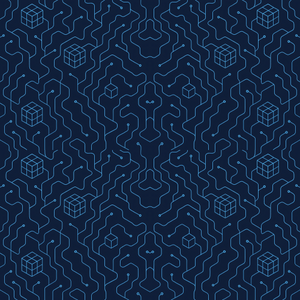 Technology and Digital - 3D Cube Data Clusters With Electric Lines - Pattern - Digital File