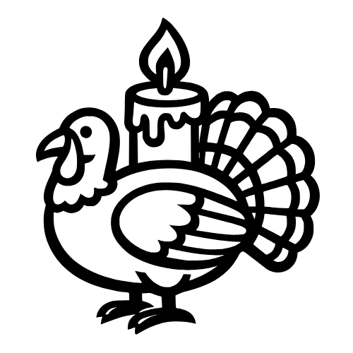 Turkey Candle Sketch - Vector Graphics - Digital File Digital My Custom Designs PDF