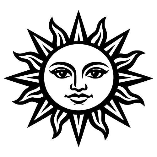 Sun with Stylized Face - Vector Graphics - Digital File Digital My Custom Designs PDF