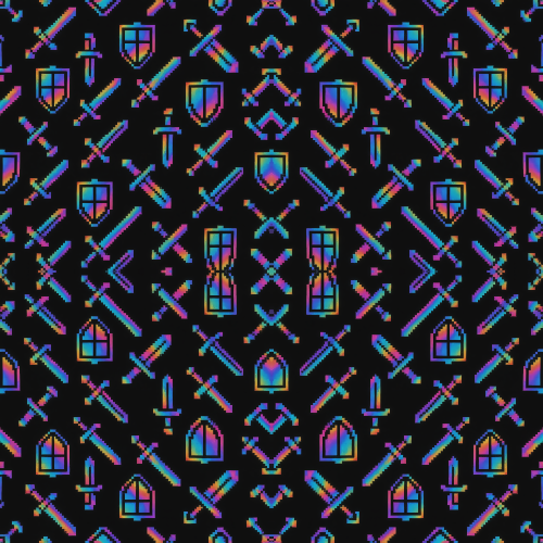 Gaming and Pop Culture - Pixelated Swords and Shields - Pattern - Digital File Digital My Custom Designs PDF