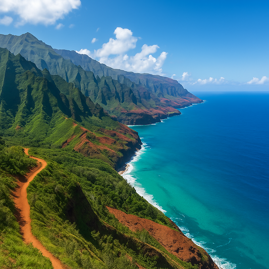 Kalalau Trail - Nā Pali Coast State Wilderness Park (Kauai) - Hawaii United States - Rendered - Digital file Digital My Custom Designs PDF