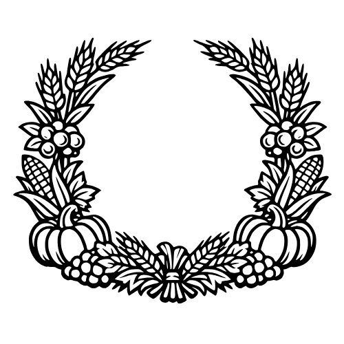 Harvest Wreath Design - Vector Graphics - Digital File