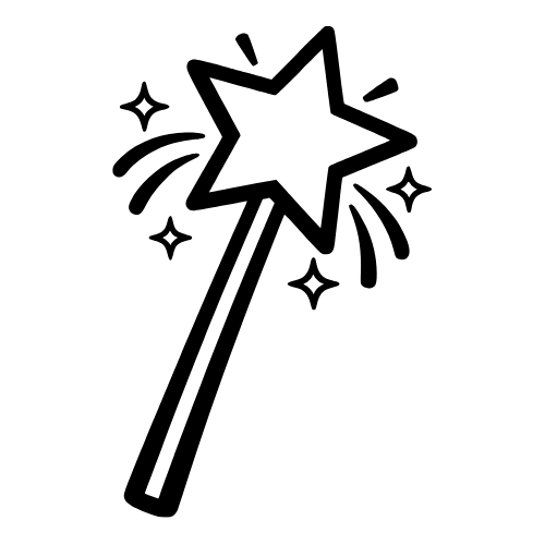 Fairy Wand Outline - Vector Graphics - Digital File Digital My Custom Designs PDF