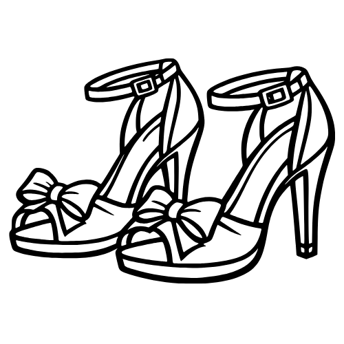 Bride Shoes Sketch - Digital File - XCS Friendly Digital My Custom Designs PDF