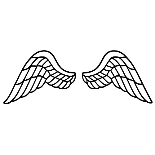 Angel Wings Outline - Vector Graphics - Digital File
