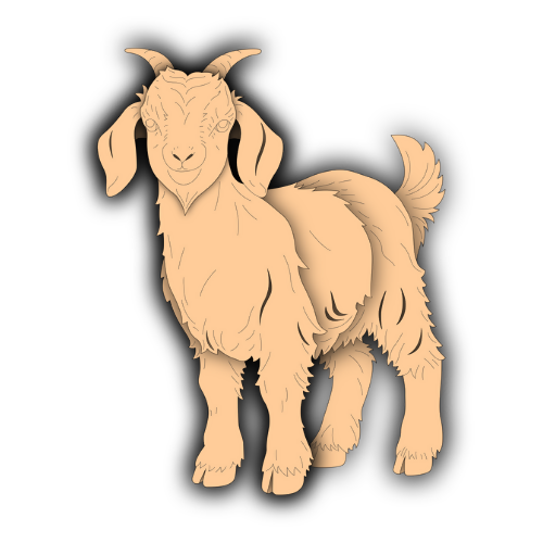 Goat - Layered Animal Design - Digital File Digital My Custom Designs SVG