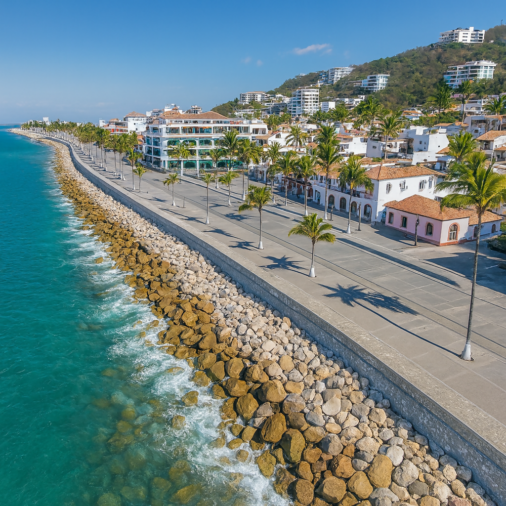 Puerto Vallarta Malecón (Malecón de Puerto Vallarta) - Jalisco Mexico - Rendered - Digital File Digital My Custom Designs PDF