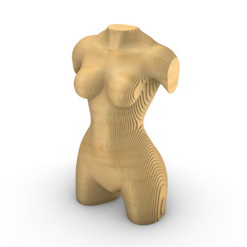 Ripple Art Layered Female Body - CNC / Laser - 1/8 inch Digital File Digital My Custom Designs DXF