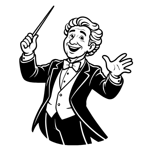 Cartoon Conductor - Vector Graphics - Digital File Digital My Custom Designs PDF