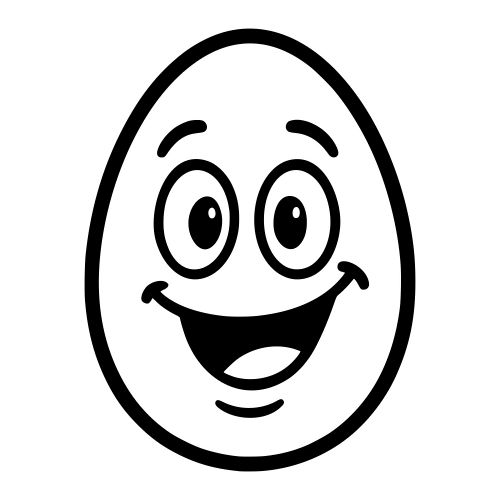Cartoon Egg Smiling - Digital File - XCS Friendly Digital My Custom Designs PDF