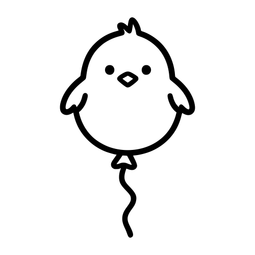 Chick Balloon Outline - Digital File - XCS Friendly Digital My Custom Designs PDF