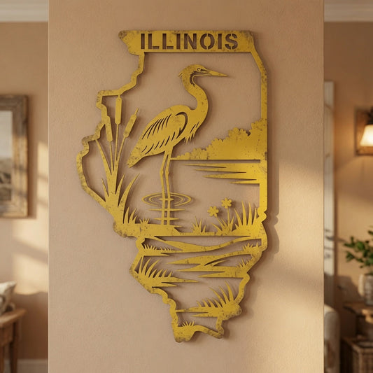Illinois - Wall / Home Decor - State Outline - United States - Digital File - ZIP File - Digital