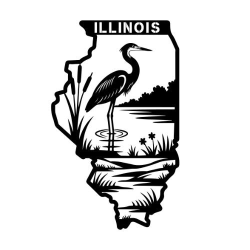 Illinois - Wall / Home Decor - State Outline - United States - Digital File Digital My Custom Designs ZIP File