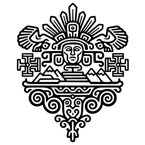 Inca Spiritual Outline - Digital File - XCS Friendly Digital My Custom Designs PDF