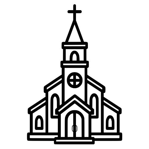 Cartoon Church Sketch - Digital File - XCS Friendly Digital My Custom Designs PDF