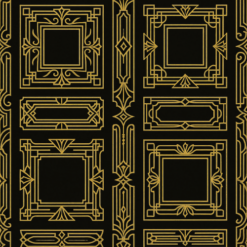 Holiday and Seasonal - Art Deco Ornament Frames With Gold Shine - Pattern - Digital File Digital My Custom Designs PDF