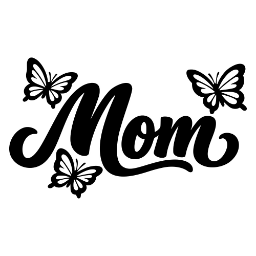 Mom with Butterflies Illustration - Vector Graphics - Digital File