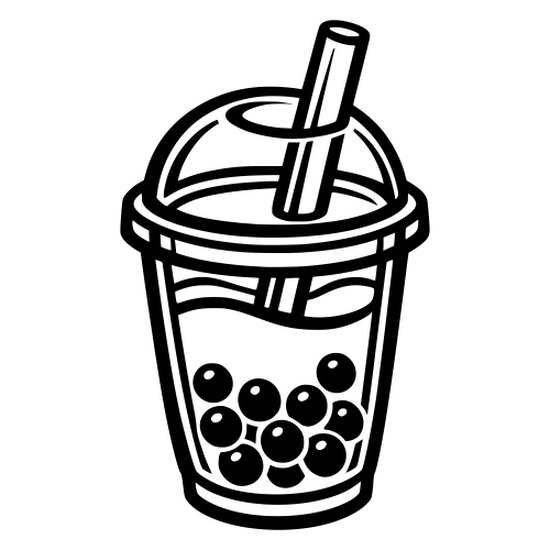 Bubble Tea Cup Sketch - Digital File - XCS Friendly Digital My Custom Designs PDF