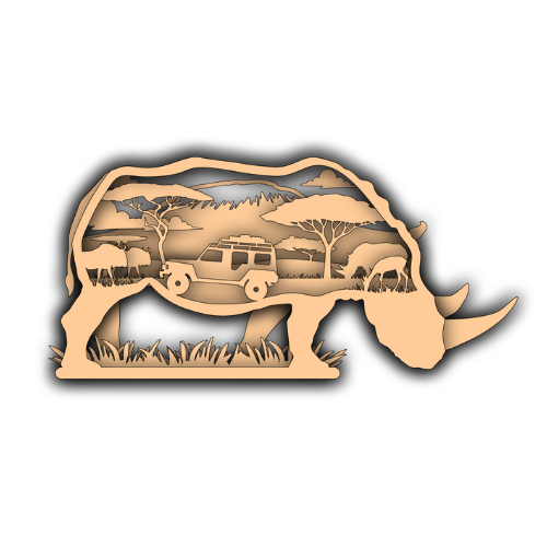 Rhino Layered Nature Design - Digital File Digital My Custom Designs SVG