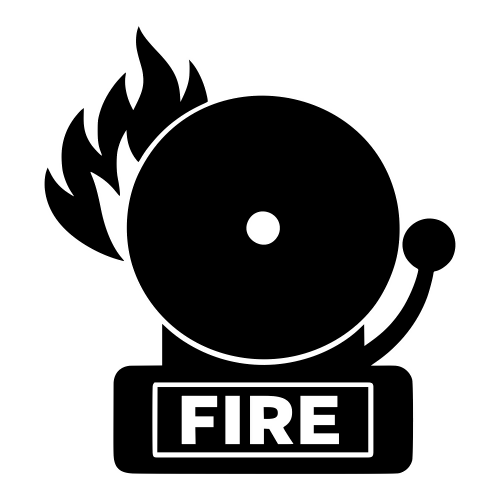 Fire Alarm Icon with Flames - Vector Graphics - Digital File Digital My Custom Designs PDF