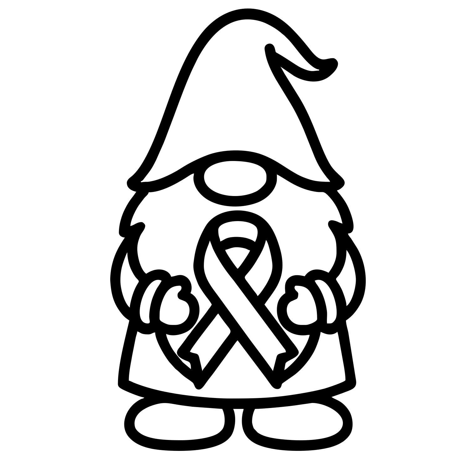 Cartoon Ribbon Gnome - Digital File - XCS Friendly Digital My Custom Designs PNG