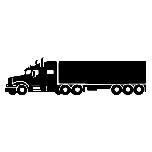 18-Wheeler Side View Silhouette - Vector Graphics - Digital File Digital My Custom Designs PDF