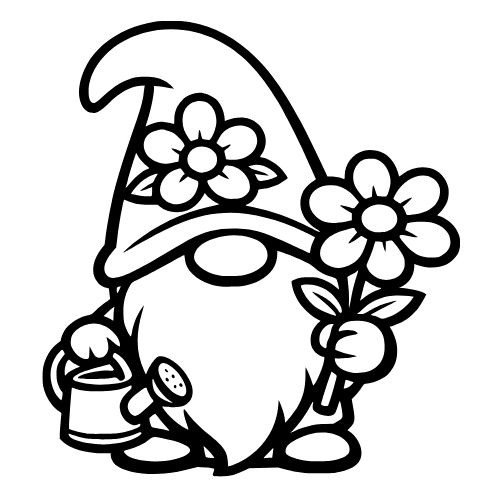Cartoon Flower Gnome - Digital File - XCS Friendly Digital My Custom Designs PDF