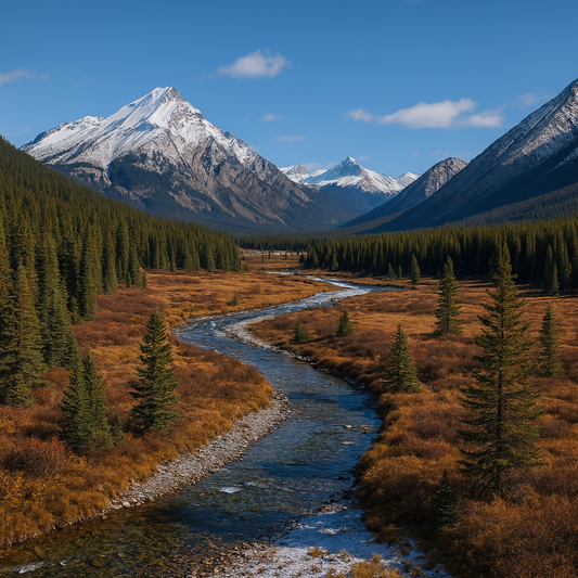 Mountain River Through Pines - Alberta Canada - Rendered - Digital File Digital My Custom Designs PDF