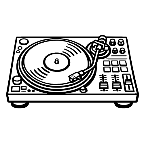 DJ Turntable Sketch - Vector Graphics - Digital File Digital My Custom Designs PDF