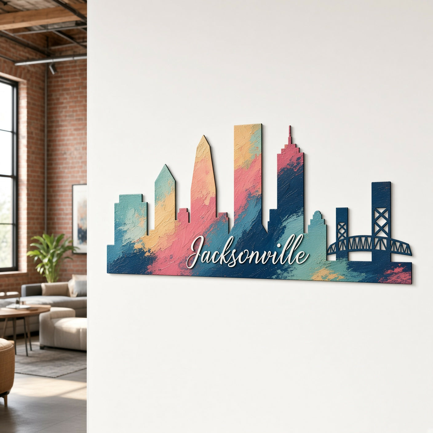 Jacksonville Skyline - Wall Home Decor - Single Layer - Digital File - ZIP File - Digital