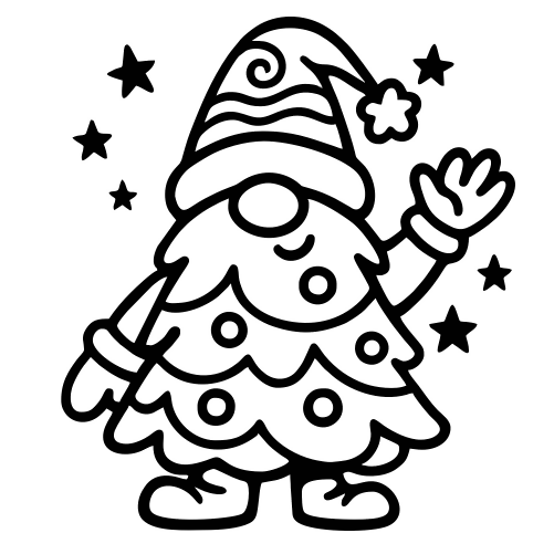 Cartoon Tree Gnome - Digital File - XCS Friendly Digital My Custom Designs PDF