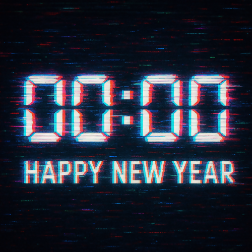 Holiday and Seasonal - Glitch Style New Year’s Countdown Clocks - Pattern - Digital File Digital My Custom Designs PDF