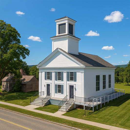 Union Christian Church - President Calvin Coolidge State Historic Site - Vermont United States - Rendered - Digital File