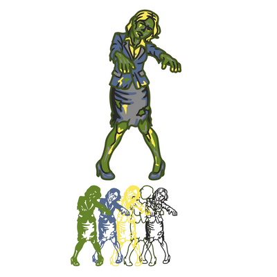 Zombie - Layered Line Design - Digital File Digital My Custom Designs ZIP File