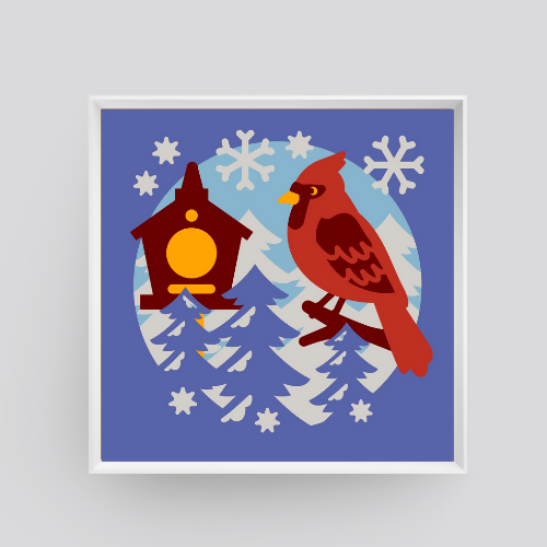 Cardinal - Layered Shadowbox - Digital File Digital My Custom Designs ZIP File