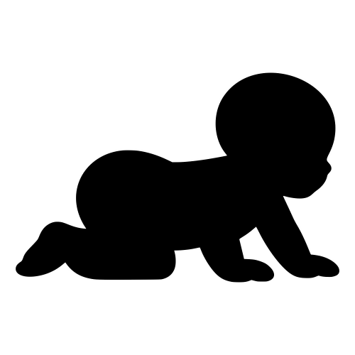 Crawling Baby Silhouette - Vector Graphics - Digital File Digital My Custom Designs PDF