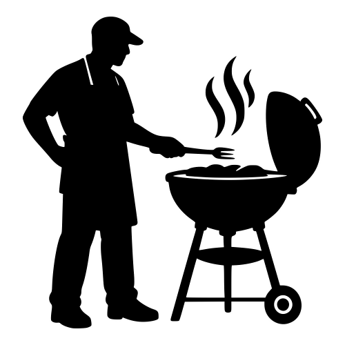 Father Grilling Barbecue - Vector Graphics - Digital File Digital My Custom Designs PDF