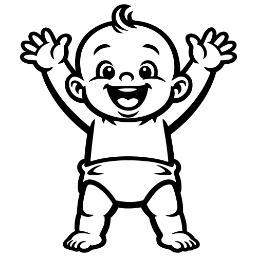 Excited Baby - Vector Graphics - Digital File Digital My Custom Designs PDF