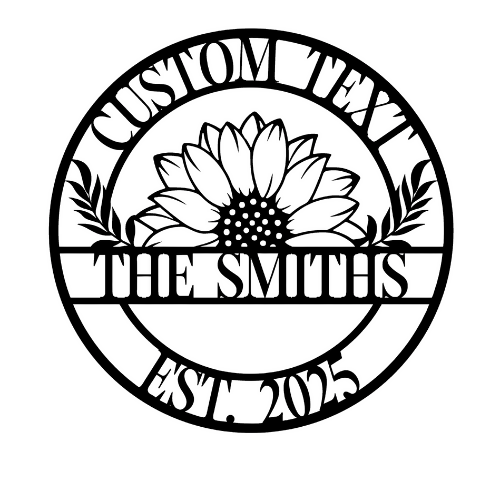 Sunflower Custom Name - Metal Sign - Home Decor - Digital File Digital My Custom Designs ZIP File