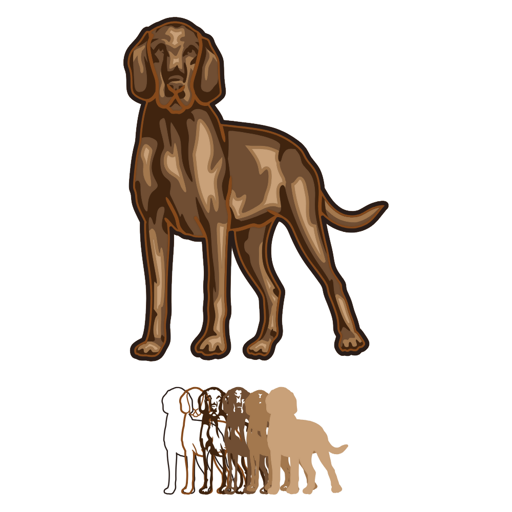 Dog - Animal - Layered Line Design - Digital File Digital My Custom Designs ZIP File