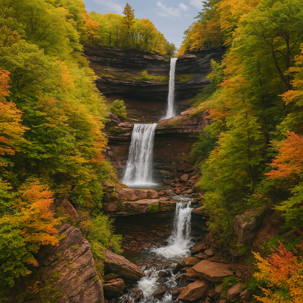 Kaaterskill Falls - Catskill Mountains - New York United States - Rendered - Digital File Digital My Custom Designs PDF