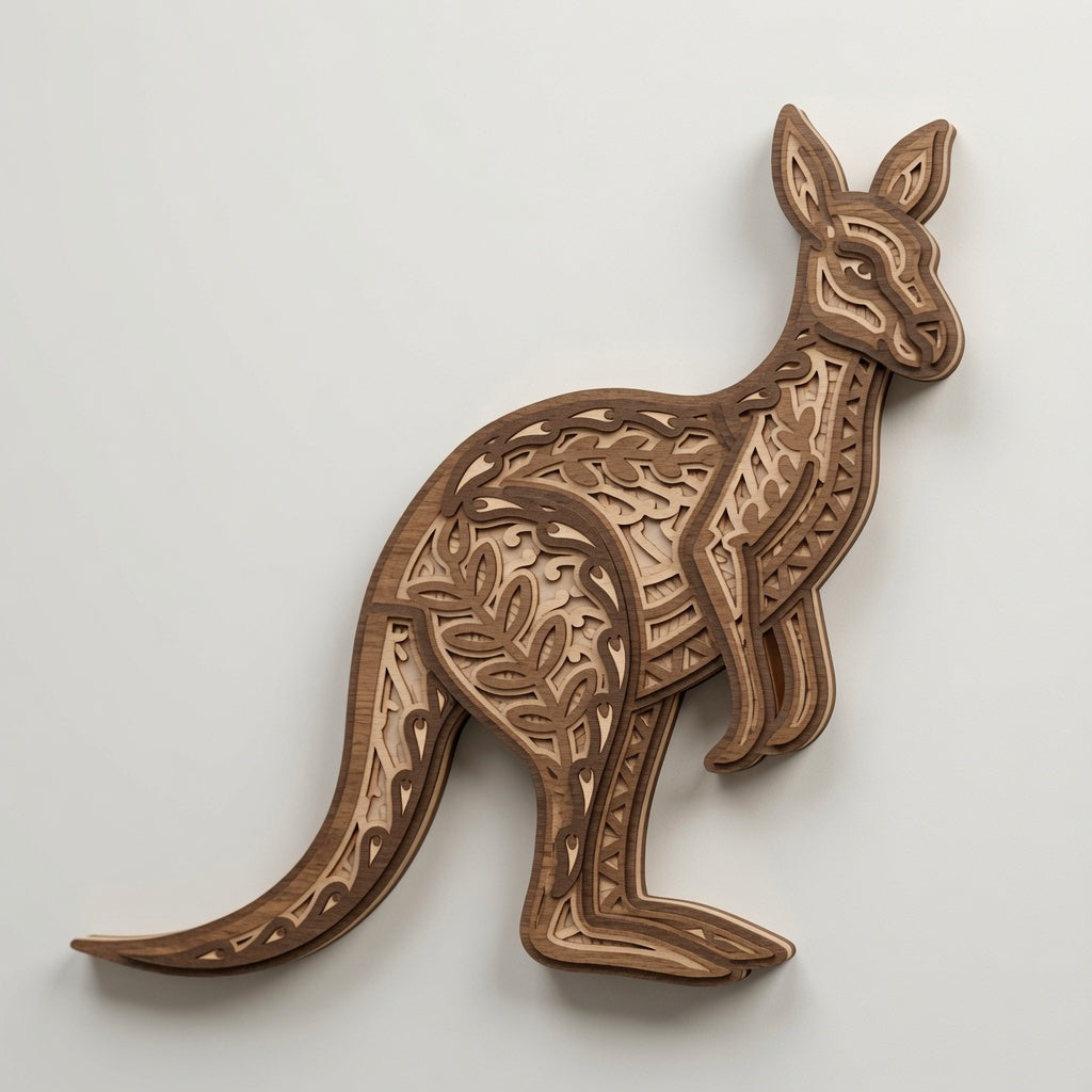 Kangaroo - Animals - Layered Line Designs - Digital File - ZIP File - Digital