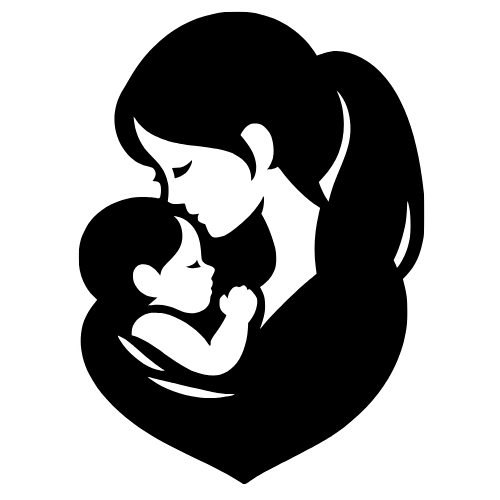 Mother with Baby Silhouette - Digital File - XCS Friendly