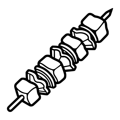 Kebab Skewer Outline - Digital File - XCS Friendly Digital My Custom Designs PDF
