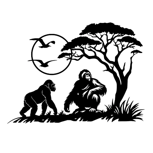 Gorilla Ape Sanctuary - Wall / Home Decor - Digital File Digital My Custom Designs ZIP File