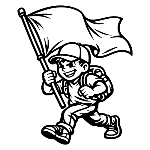 Kid Holding Flag - Digital File - XCS Friendly Digital My Custom Designs PDF