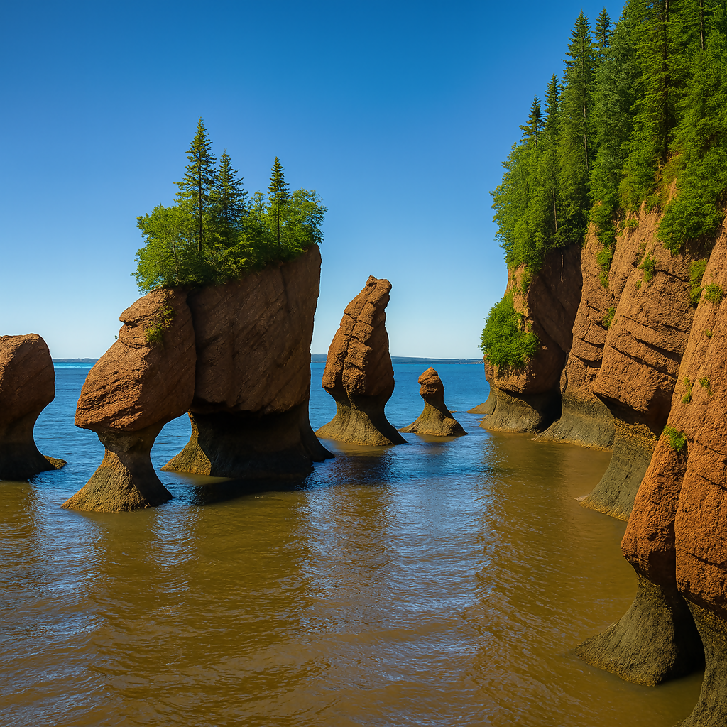 Flowerpot Rocks - Bay of Fundy - New Brunswick Canada - Rendered - Digital File Digital My Custom Designs PDF