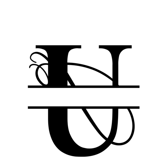 U - Monogram Vines Ornamental - Digital File Digital My Custom Designs ZIP File