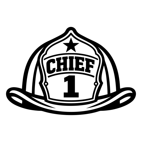 Fire Chief Helmet with Shield Design - Vector Graphics - Digital File Digital My Custom Designs PDF